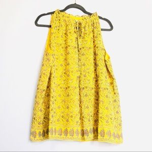 Max Studio Sleeveless Yellow Yellow Floral Top. Size L. Classy